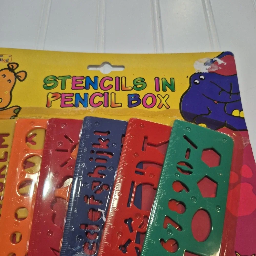 Vintage Flomo Unlimited Stencils In Pencil Box NOS